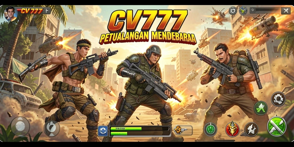 Tangkapan layar gameplay CV777 menampilkan aksi mendebarkan di medan perang.
