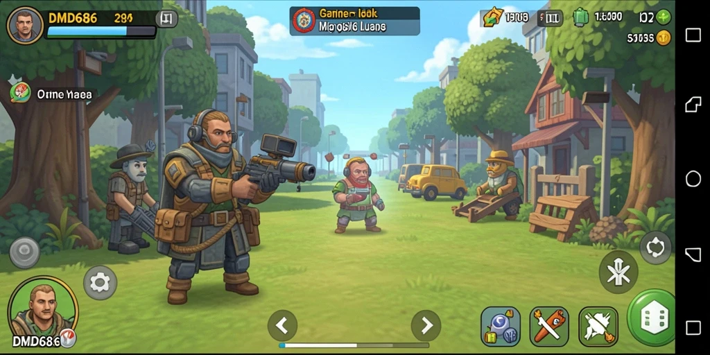 Tampilan gameplay DMD686 yang menarik dengan elemen Idle.