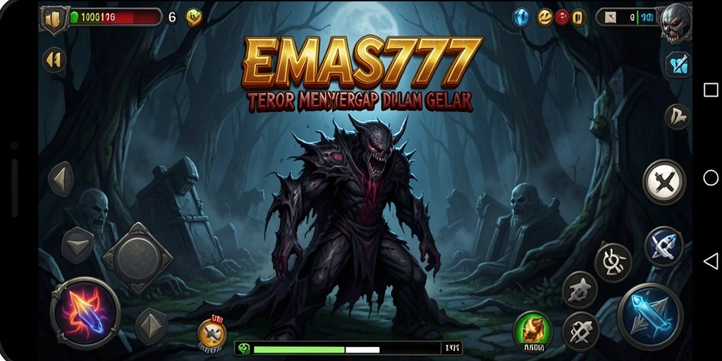 Tampilan gameplay <strong>EMAS777</strong> yang menegangkan saat menjelajahi kegelapan.
