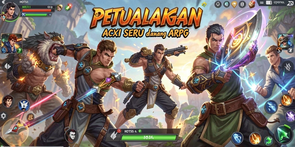 Tampilan menarik dari gameplay Hot51 yang penuh aksi ARPG.