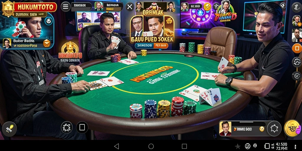 Gameplay seru HUKUMTOTO dalam permainan Poker yang kompetitif.