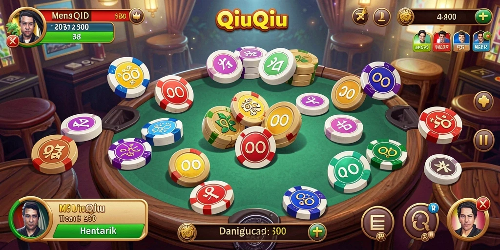 Tampilan menarik dari gameplay QiuQiu di MPOID.
