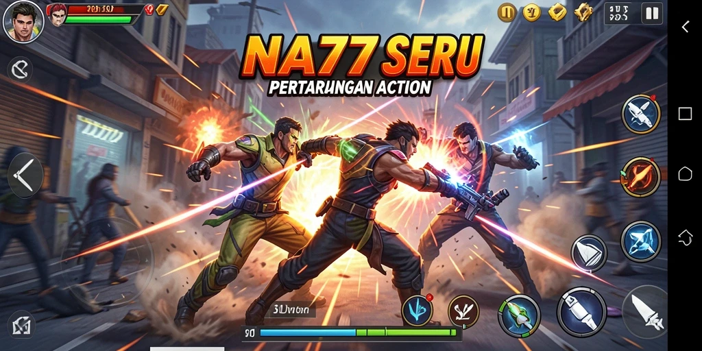 Tampilan seru dari gameplay NA777 dengan aksi bertarung yang menegangkan.