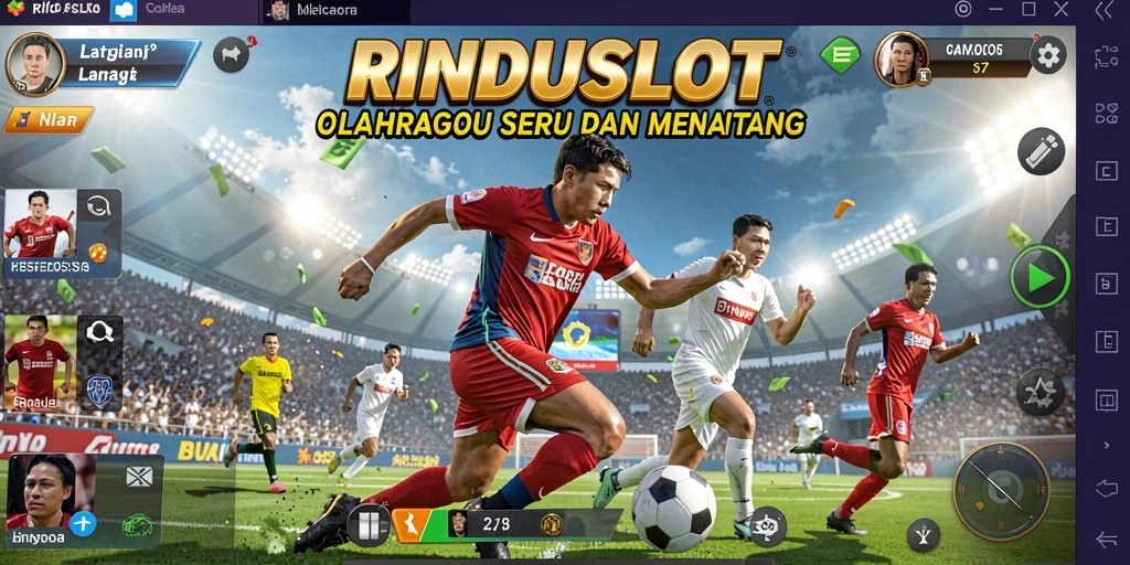 Screenshot gameplay RINDUSLOT menunjukkan aksi olahraga yang mendebarkan.