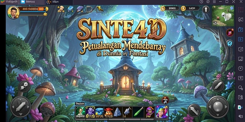 Tampilan screenshot utama SINTE4D dengan aksi petualangan yang intens.